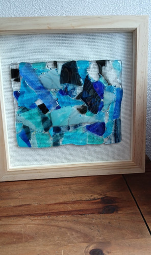 Fused glass wall abstract - fused,
