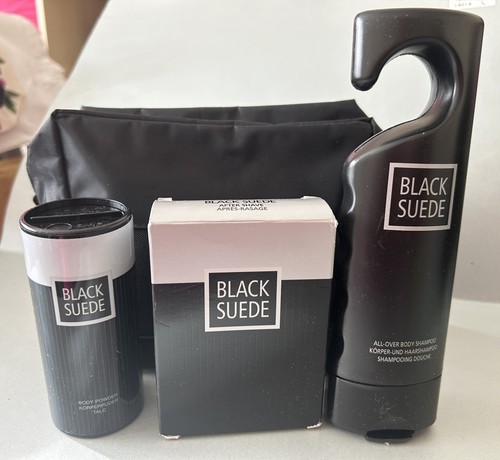 Avon vintage black suede set - vintage,