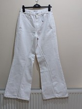 Zara Flared White Denim Jeans