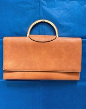 Vintage Koko couture at Topshop Tan Brown clutch shoulder crossbody handbag Gold