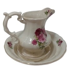 Staffordshire Floral Jug Bowl