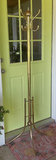 Vintage Hollywood Regency Brass gold  Tone Metal Coat Hall Tree Hat Rack Stand