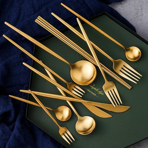 Piece modern gold cutlery - modern,