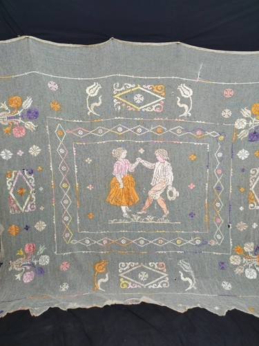 Vintage linen lace embroidered - vintage,