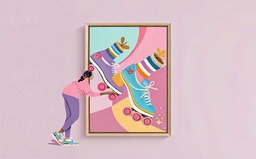 Rainbow socks quad roller - socks,
