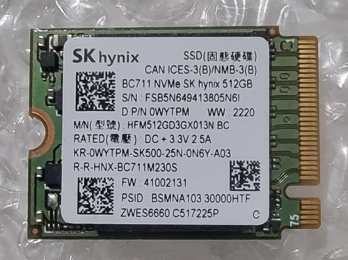 Hynix bc711 512gb nvme pcie - bc711,