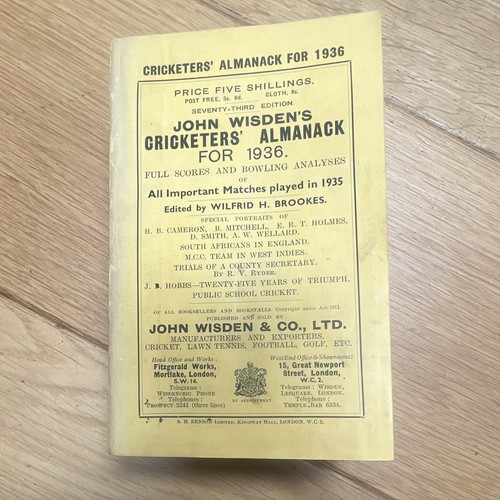 Wisden cricketers almanack - wisden,