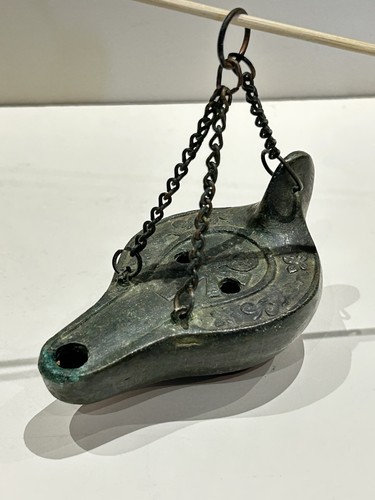 Antique bronze hanging - hanging, oil
