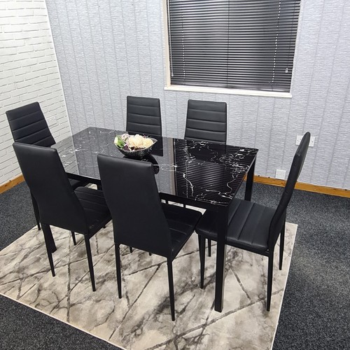 Black dining table set - and, 6