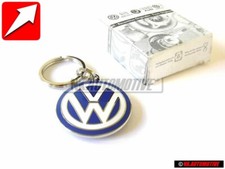 Genuine VW Double Sided Metal Keychain Blue White Enamel Keyring - 000087010C