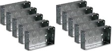 10 x Double Metal 25mm Back Box Flush Wall Pattress / 2 Gang Electrical Sockets