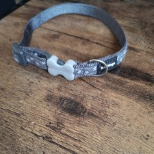 Red Dingo Adjustable Dog / Puppy Collar - Cool Grey/white Stars. Small 