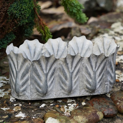 Acanthus trough zinc planter - acanthus,