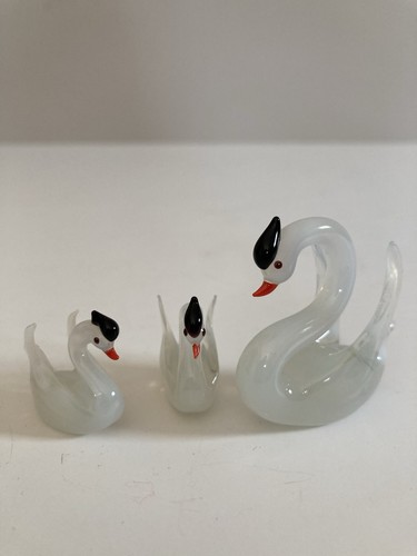 Murano style glass - glass, swan