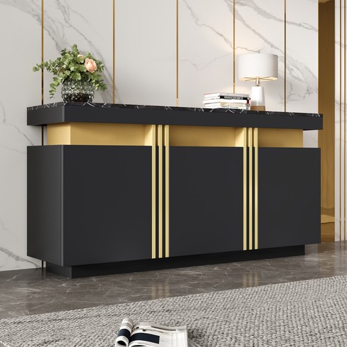 Modern black sideboard doors - modern,