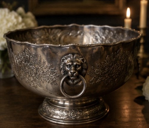 Large antique silver plated - large,