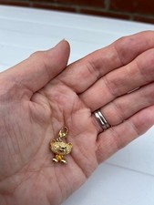 Swarovski Bo Bear 3D Gold Crystal CHARM with Claw Clasp NEVER USED