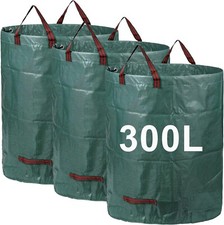 300L Heavy Duty Strong Garden Waste Bags Sack Grass Leaves Logs Builders Bag NEW