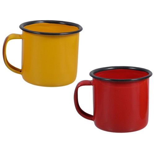 2pcs enamel water cups vintage - 2pcs,