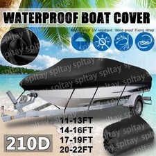 11-22ft Heavy Duty Boat Cover Waterproof Dust Speedboat V-hull Fish Ski Marine