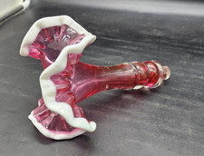 Fenton Cranberry & White Glass