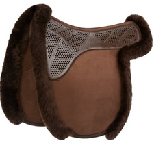 LeMieux Gel Grip Showing Numnah Acavallo Discrete Merino Lambswool Brown S-XL