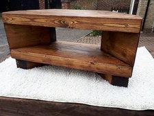 Corner Rustic Pine TV Unit