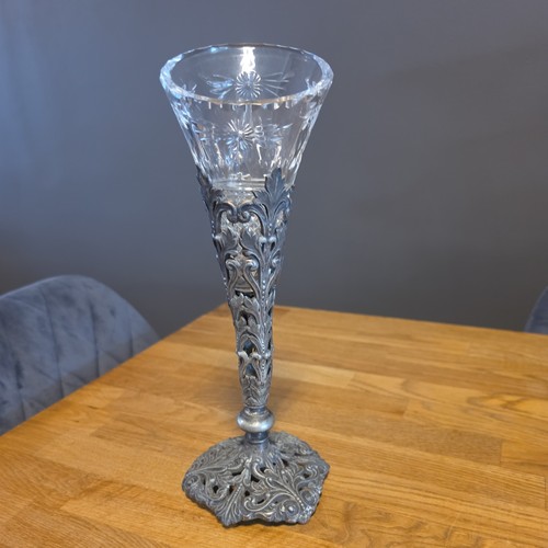 Antique white metal and - and, clear
