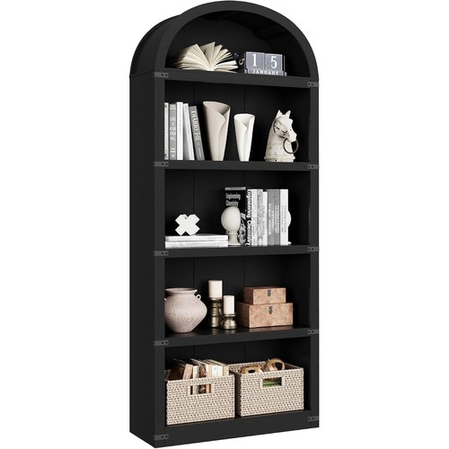 Tier tall arched bookcase - 5-tier,