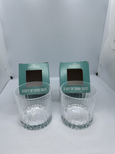 2x The Glenlivet Whisky Ribbed Drink Glass Tumbler In Gift Box New 30cl 300ml