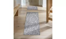 SAVE 40% Habitat Scribble Washable Grey Runner & Mat Set - 180x57cm (2103)