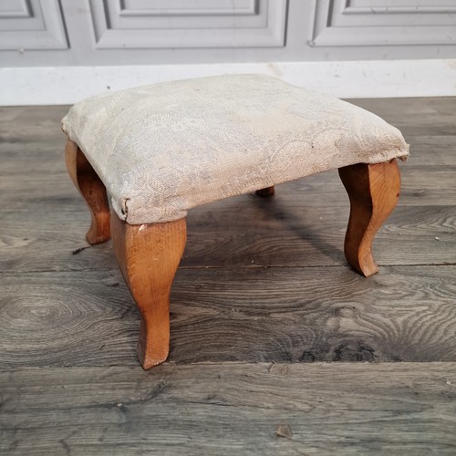 Vintage footstool upholstered - vintage,