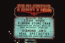 35mm Slide - Lit-Up Sign, Frontier Hotel & Casino, Las Vegas, 1981