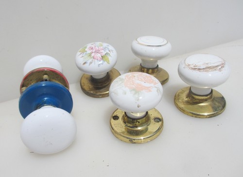 Vintage ceramic door handles - vintage,