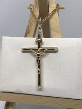 9CT 375 HALLMARKED YELLOW GOLD MENS WOMEN JESUS CRUCIFIX PENDANT BRAND NEW 