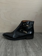 Miista Black Leather Ankle