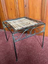 A metal and bamboo accent