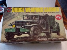 Vintage Airfix 1.35 Scale Dodge Weapons Carrier Light Truck With Cargo Trailer