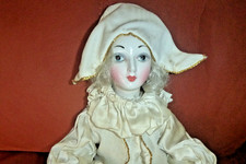 VINTAGE RAMON INGLES ART DECO STYLE PIERROT CERAMIC HEAD DOLL 50CMS VALENCIA