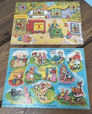 G. J. Hayter Vintage Wooden Jigsaw Puzzles 1977 1983 Nursery Rhymes The Village