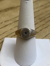 Serge Denimes Sterling Silver 925 Designer Signed Green Emerald Band Ring Size 8