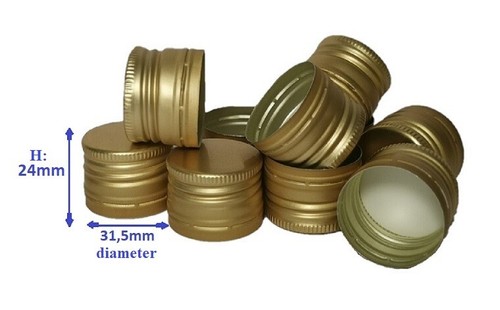 Metal gold screw caps - 10,