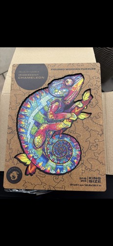 Iridescent chameleon wooden - chameleon,