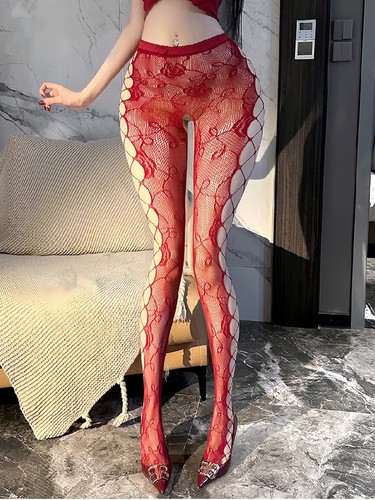 Women fishnet lace crotchless - fishnet,