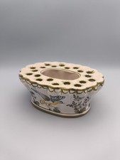 Lallier A Moustiers 5 x 7 French Oval Bough Flower Pot Green Vase Gift Decor VGC