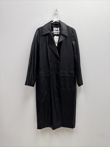 Zara long black faux - faux, leather