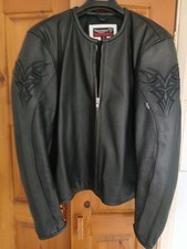 Genuine Triumph Breathable Air Perforated Leather Motorcycle Jacket Tribal Style