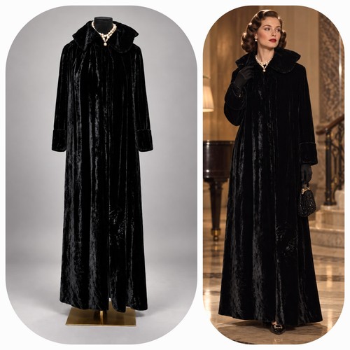 Vtg 40s jay ann black - black, velvet