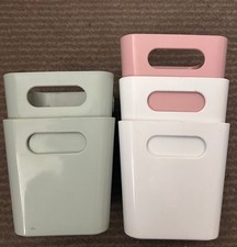 5 x Wham Plastic Square Studio Handy Storage Basket Tumbler 10cm x 10cm 720ml