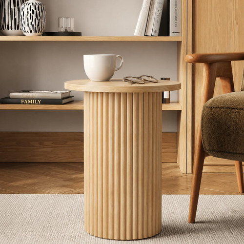 Round fluted accent side table - accent,
